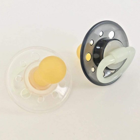 NIP Cherry Round Dummy Night Size 2 from 6+ Months Black Night & Milky White Glow in the Dark - Image 3