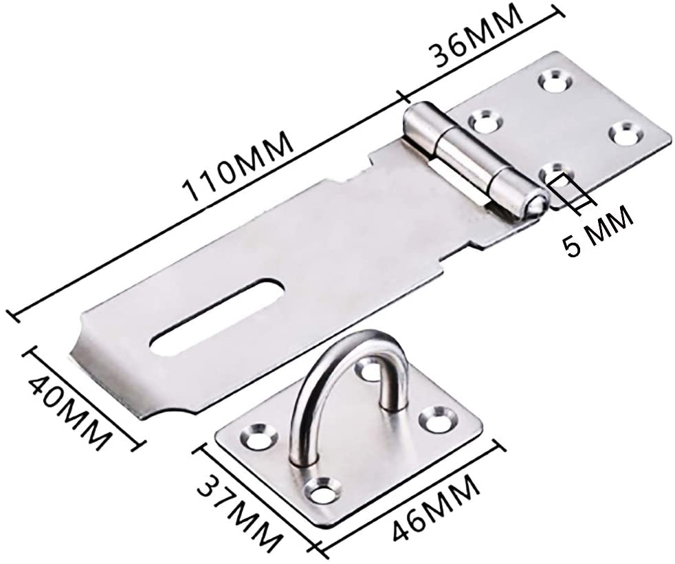 Stainless Steel Padlock Hasp, Tiberham Heavy Duty Hasp and Staple with Screws - Image 2