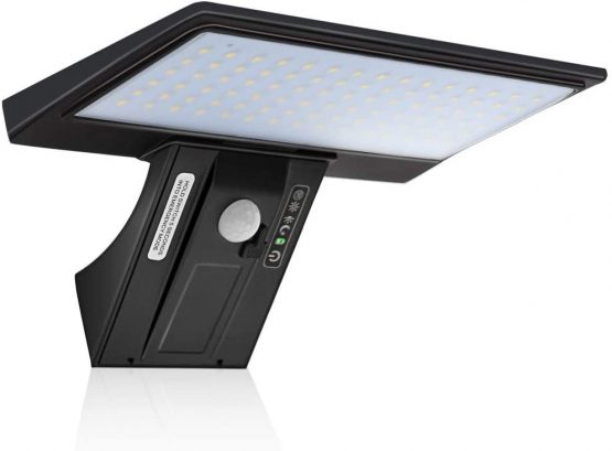 Solar Lights Outdoor, JESLED 90 LED Solar Motion Sensor Security Lights Solar Powered Lights Waterproof 2600mAh, USB Charging, Solar Wall Lights Outside for Garden Fence Door Yard Pathway (1 Pack)