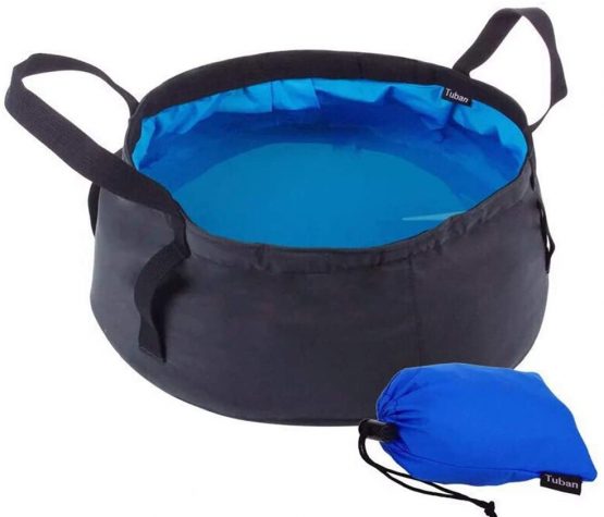 Folding Basin,Collapsible Basin Leak-proof Wash Basin Multifunctional Lightweight Portable Folding Bucket For Outdoor Traveling Washing Camping Hiking Fishing with Carry Bag 8.5L