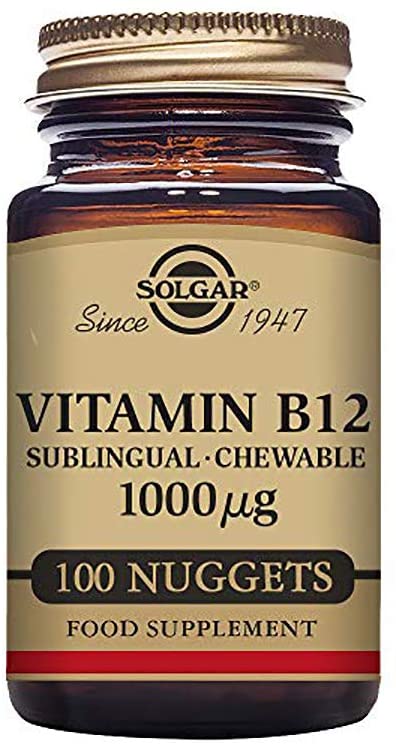 Solgar Vitamin B12 Sublingual Chewable Nuggets - Food Supplement, Pack of 100 - Supports Energy Metabolism - Vegan