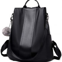Nylon Water Resistant Backpack Anti-Theft Rucksack Casual Shoulder Purse Handbag Daypack - Black