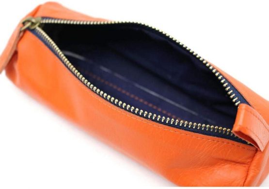 Artway Indigo Doodle Soft Leather Pencil Case - Avocado Green Leather Pencil Case - 20cm Long - Image 4