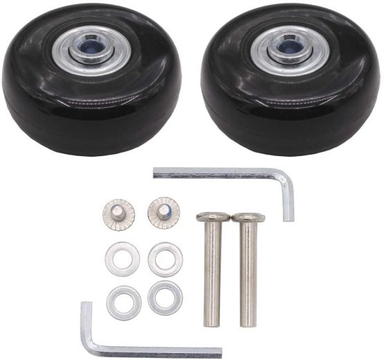 Leen4You Luggage Suitcase Replacement Wheels with Screws Axles Repair Tool for Luggage Suitcase Trolley,Skate Replacement Wheels(Pack of 2) (50mm x 18mm x 6mm)