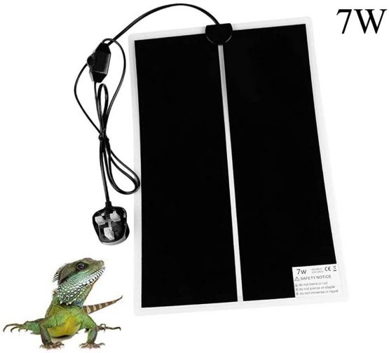 NEKOSUKI Reptile Heating Mat, 7W 11x5.9 inch Waterproof Reptile Heat Pad Under Tank Terrarium with Temperature Control, Safety Adjustable Reptile Heat Mat for Turtle, Tortoise, Snakes, Lizard, Gecko