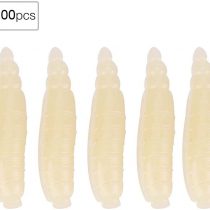 Soft Artificial Fishing Lures, 200pcs 17mm Bionic Maggot Grub Soft Lure Life-like Worms Fishing Baits Accessory artificial fishing baits maggot lure fishing worms bait life fake maggot artificial