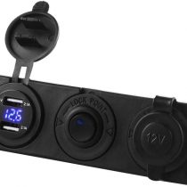 PHILED 4.2A Dual USB Car Charger Socket Panel with 12V Cigarette Lighter Socket Splitter,LED Voltmeter and Independent Toggle Switch for 12V~24V Vehicles Car Boat Motorcycle Truck Caravan