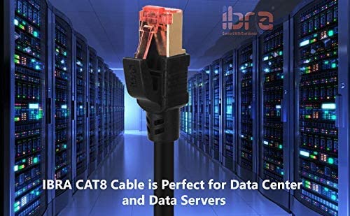 IBRA CAT8/CAT7 Ethernet Gigabit Lan network cable (RJ45) SSTP 40Gbps 2000Mhz - Round Black 1M, CAT8-Black - Image 3