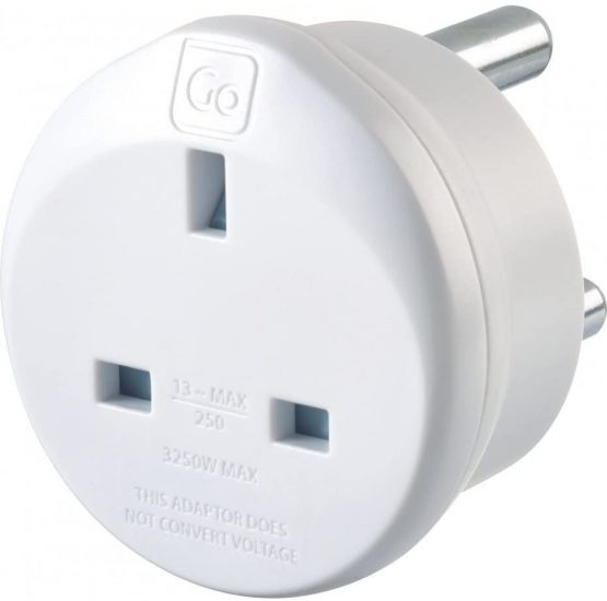 Go Travel Earthed UK to South Africa Compact Earthed Adaptor Converter (Adapter Ref 530)