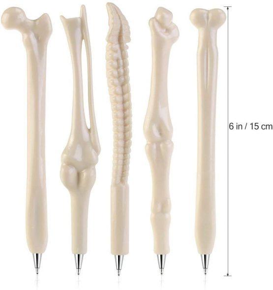 Mengger Novelty Bone Design Ballpoint Pen Black and Blue Ink for Doctors Nurses Friends Artist Medics Gift School Office Stationery,Crazy Student Gift 20pcs 1.0mm - Image 2