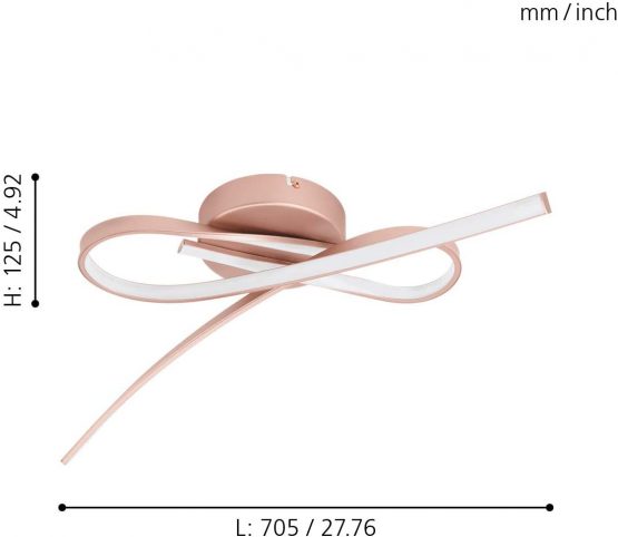 EGLO 97361 PALOZZA Ceiling Light in Rose Gold - Image 2