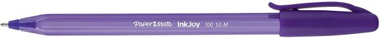 Paper Mate Inkjoy 100 Capped Ball Pen Medium Tip - Purple (Pack of 12) - Image 3