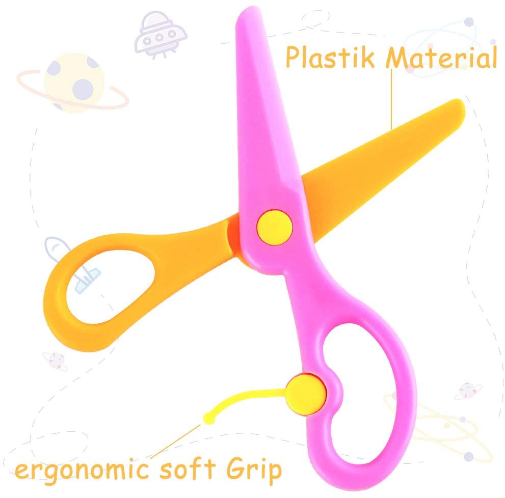 HAKACC 3 PCS Children Safety Scissors Set Preschool Training Scissors Art Craft Child-Safe Scissor Christmas Gifts for Children - Image 4