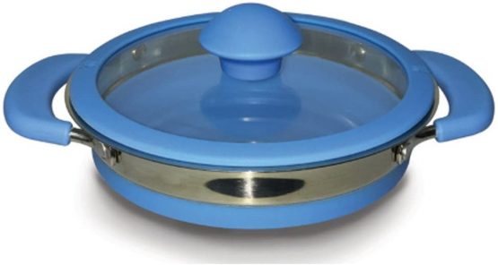 Kampa Folding Saucepan 3.0 Litre Blue Silicone & St/Stl - Image 3