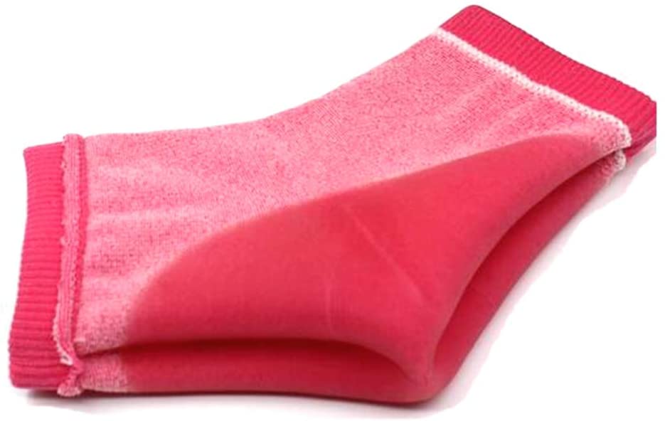 Teeoff Moisturizing Heel Socks 2 Pairs Gel Lined Toeless Spa Socks to