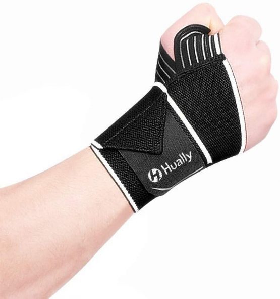 Hually Wrist Support, Adjustable Wrist Brace for Men and Women, wrist wraps One Size Fits all, Breathable and Comfortable Wrist Straps Support for Bench Press, Weightlifting, gym, Sports etc