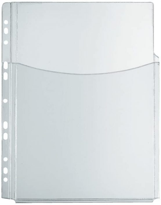 Herlitz 10834596 Catalogue Pocket A4 PVC Film with Pleats for High Capacity – PVC-Soft Film, Pack of 5