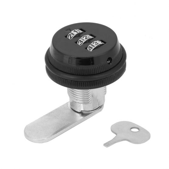 Combination Cam Lock Steel Zinc Alloy Security Locker Locks 3 Digit Password Coded Lock for Office Drawer Cabinet Toolbox(Black)