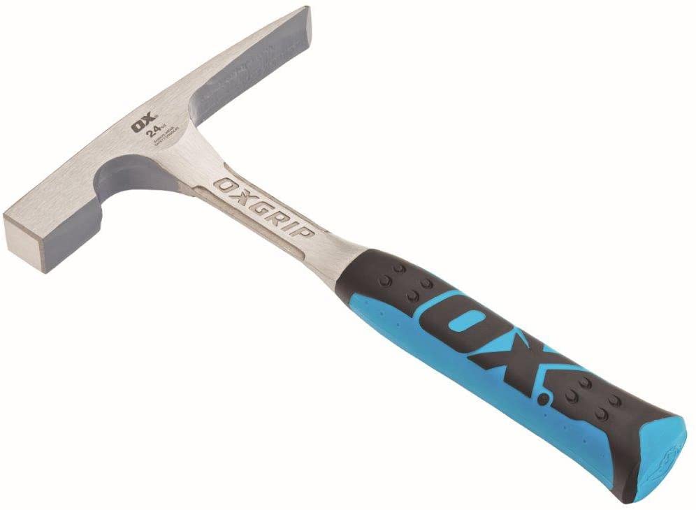 OX 24Oz Pro 1-Piece Steel Non-Slip Brick Hammer OX-P082424, Multi-colour, 24 oz