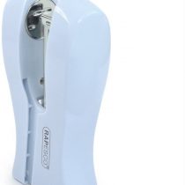 Rapesco 1379 Stand Up/Space-Saving Stapler, 20 Sheet Capacity, Powder Blue