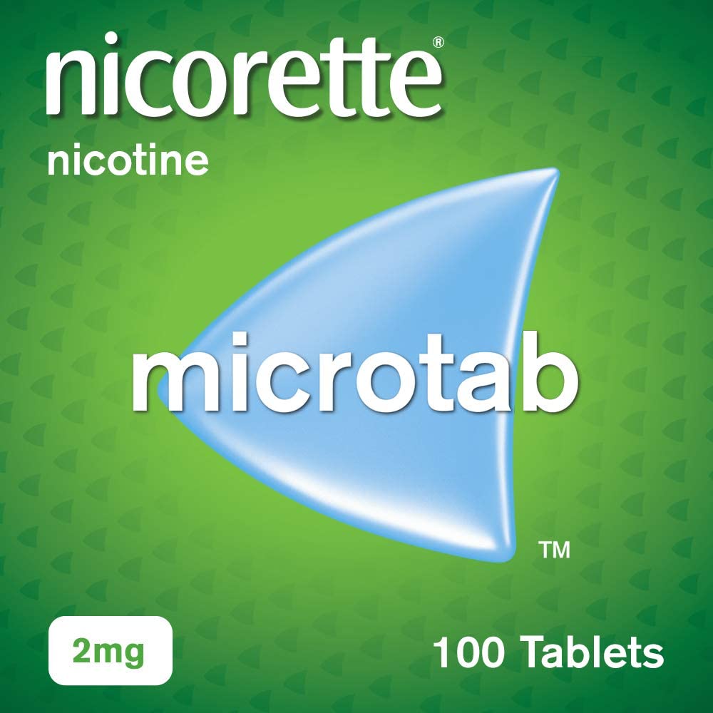 Nicorette Microtab 2mg Sublingual Tablet (100 Pieces), Smoking Cessation Aid to Actively Fight Withdrawal Symptoms