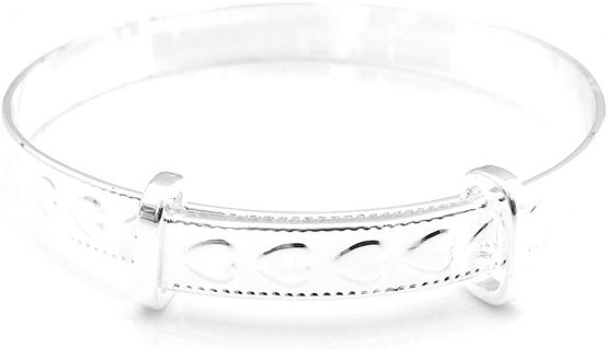 Equilibrium Silver Plated Christening Bangle - Image 2