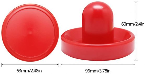 Hysagtek 4Pcs 96mm Air Hockey Pushers Air Hockey Ball Table Mallet Goalies with 8Pcs Pucks,Red - Image 3