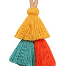 Auony Colorful Boho Tassel Charm Key Chain Pom Pom Tassel Bag Pendant Key Ring Keychain
