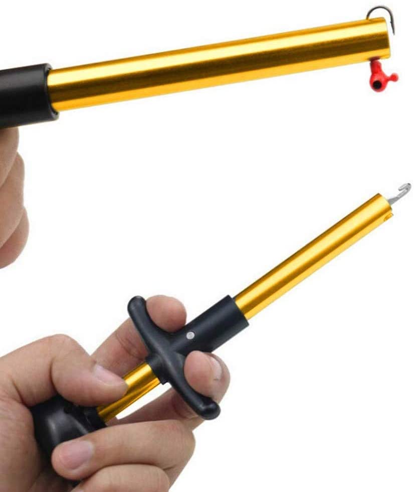 VOANZO Fishing Hook Remover, Squeeze-Out Fish Hook Separator Tools, Fishing Hook Extractor Puller Removal Tool 170x75x30mm (Yellow) - Image 2
