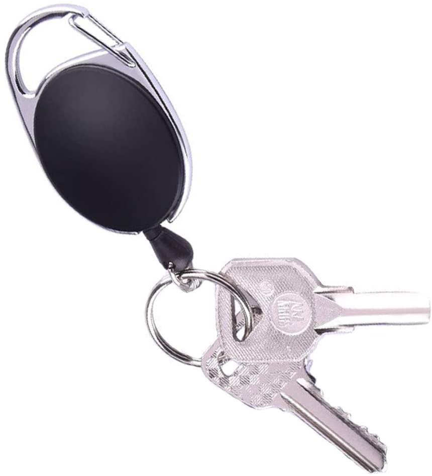Key Card Tether 6 Pcs Badge Tether with Clips Retractable Badge Reel Clip Pass Card ...