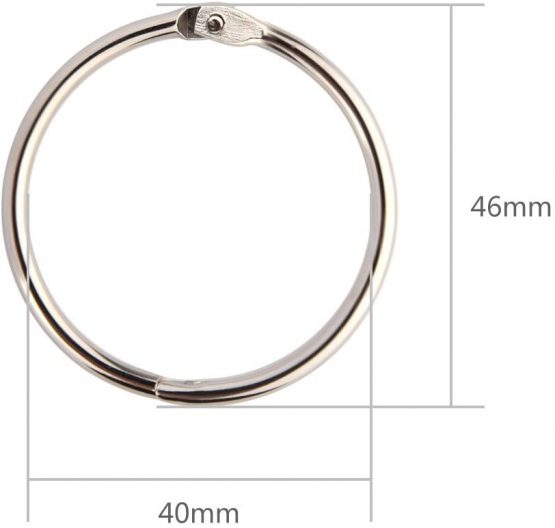 FEPITO 15 Pack 1.8 Inch Diameter Book Loose Leaf Binder Rings Key Keychain Rings, Silver Index Card Rings - Image 2