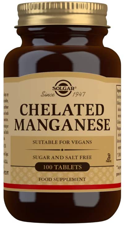 Solgar Chelated Manganese Tablets, Pack of 100, for Strong Bones and Healthy Metabolism, Easy to Absorb, Vegan - Image 3
