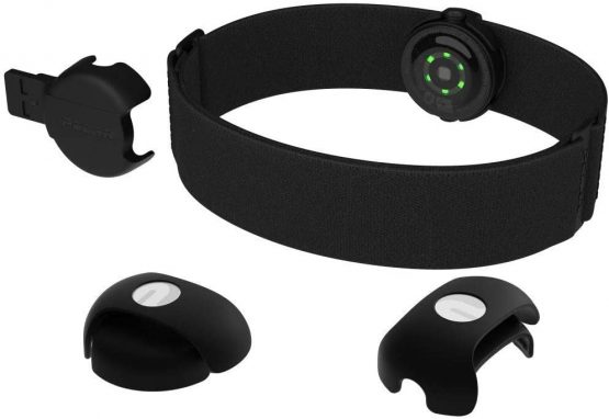 Polar OH1 + Waterproof Optical Heart Rate Sensor with Swimming Goggle Strap Clip and Armband – HR Monitor with Bluetooth, ANT+