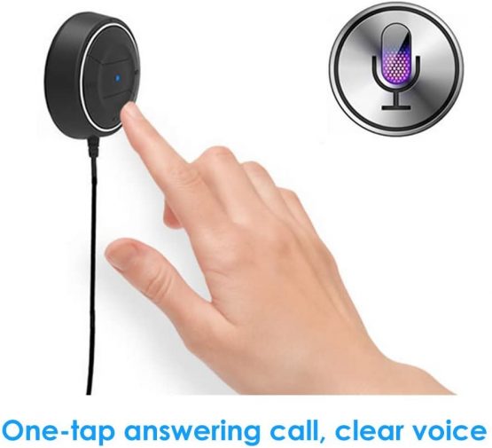 TECEVO Bluetooth 5.0 Handsfree Car Kit - Bluetooth Music Receiver, NFC Quick Pairing, AUX Jack Playing Music And Hands Free Calling Car Adapter … - Image 2