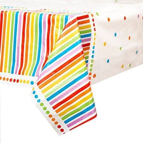 Offer Shop Rainbow Party Kids Birthday Decoration-Rainbow Plates Cups Napkins Table Cover -16 Guests, Rainbow Kit - 16 - Image 4