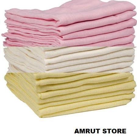 Newborn Essentials Muslin Squares Baby Muslin Cloths, Pink, (70cmx70cm)