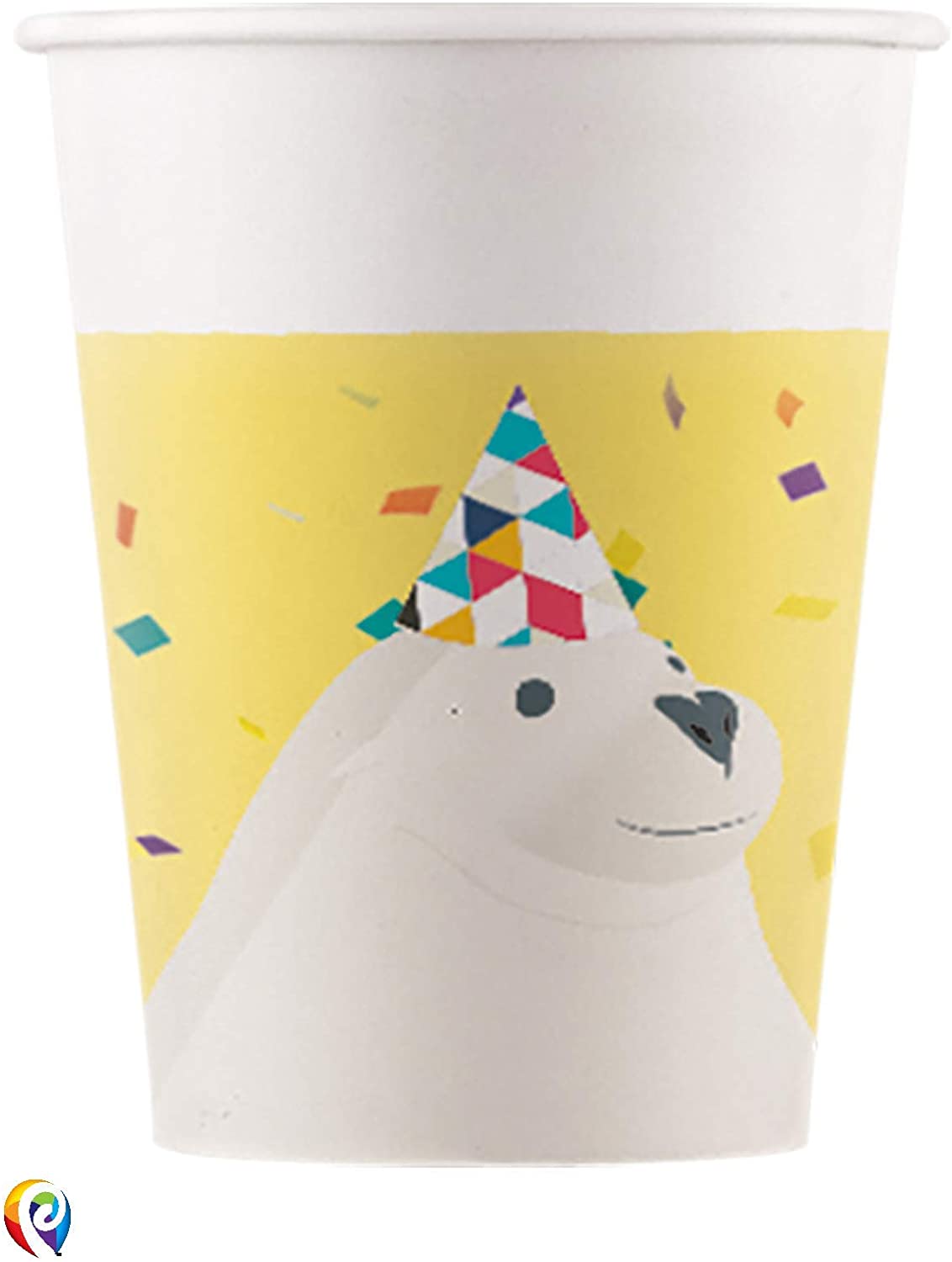 Procos Partyware Arctic Paper Cups 200ml 8Ct, Yellow, Taglia Unica - Image 2