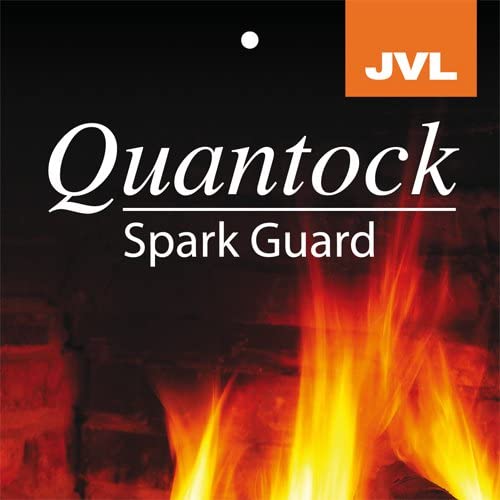 JVL Quantock Spark Fire Guard Surround Screen, Black, 10 x 53.5 x H 61.5 cm - Image 2