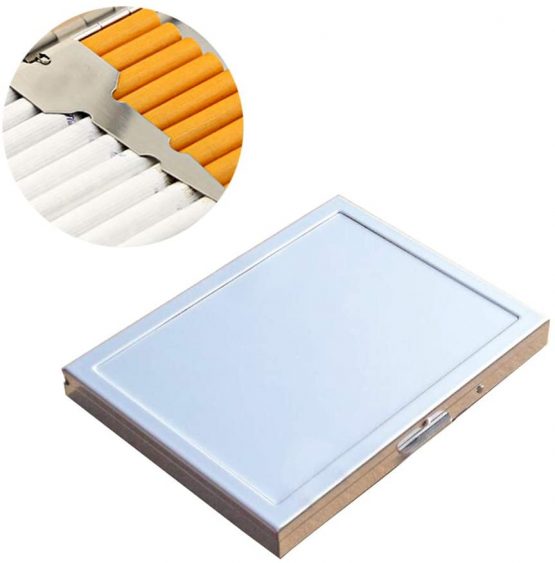 Silver Stainless Steel Slim Cigarette Case - Image 2