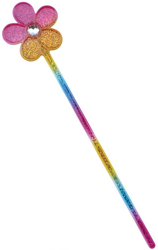 Bristol Novelty BA484 Glitter Rainbow Flower Wand, Unisex-Adult, Multi-Colour, One Size