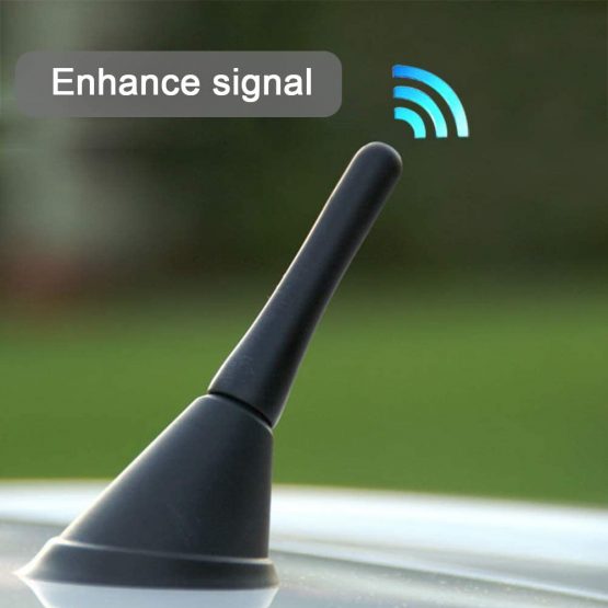 Aobetak universal car aerial, 6.5 cm (2.5 inch) small short car aerial, mini car radio accessories, FM/AM inputs M5 M6, black - Image 2