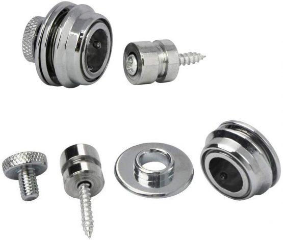 Guitar Strap Locks,Guitar Strap Buttons 2 Pack Metal Straplocks Anti-stripping Quick Release Bass Locks with Mounting Screws for Electric Acoustic Guitar Replacement - Image 2