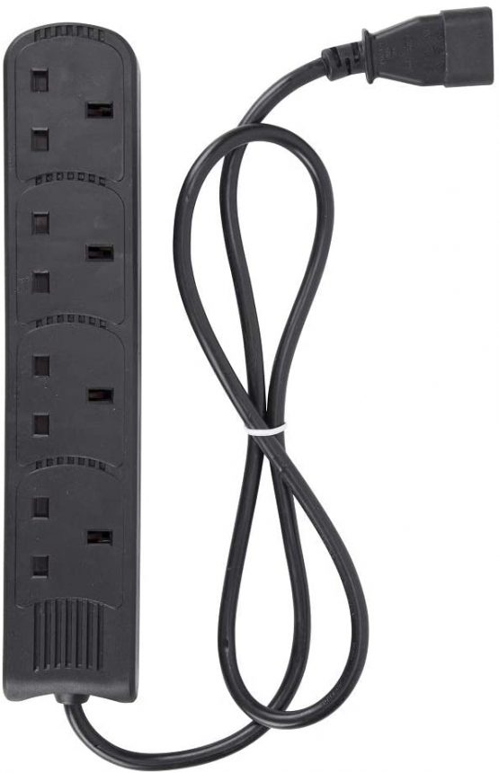 Computer Spares 1m IEC C14 Plug to 4 Gang Mains Power UK Socket - Image 3
