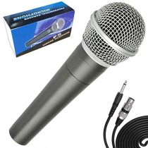 Professional Dynamic Karaoke Vocal Microphone with Cable. Metal Body (Blue/Grey)