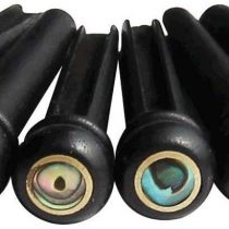 6x Acoustic Guitar String End Ebony Bridge Pins Replacement Set Black Ebony Wood Shell