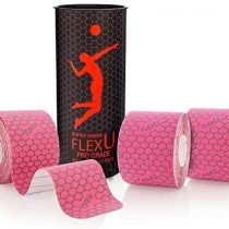 FLEXU Kinesiology Tape; New & Improved Super Saver 3 Rolls Pack Pre-Cut I Shape; Pro-Grade Hypoallergenic; Therapeutic Recovery Sports Tape; Alleviate Pain, Reduces Swelling & Induces Faster Recovery
