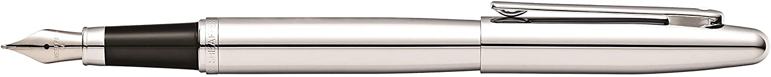 Sheaffer VFM - Refillable ballpoint pen, polished chrome finish, polished gold-tone trim - Image 2