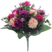 41cm Large Artificial Spikey Mum Hot Pink / Wine flower bush Home Grave Wedding