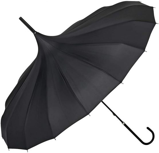 VON LILIENFELD Umbrella Women Bridal Wedding Parasol Pagoda Fabienne Black - Image 3