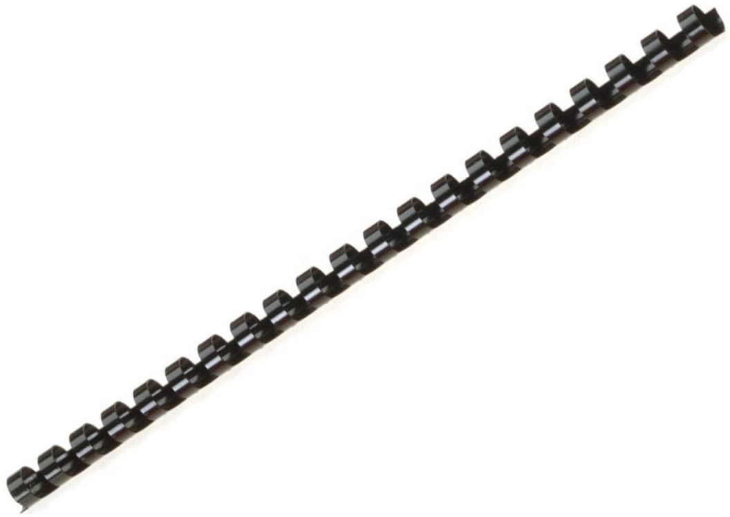 Genie 12367 6 mm Pack of 25 A4 Plastic Binding Combs - Suitable for All Binders Black